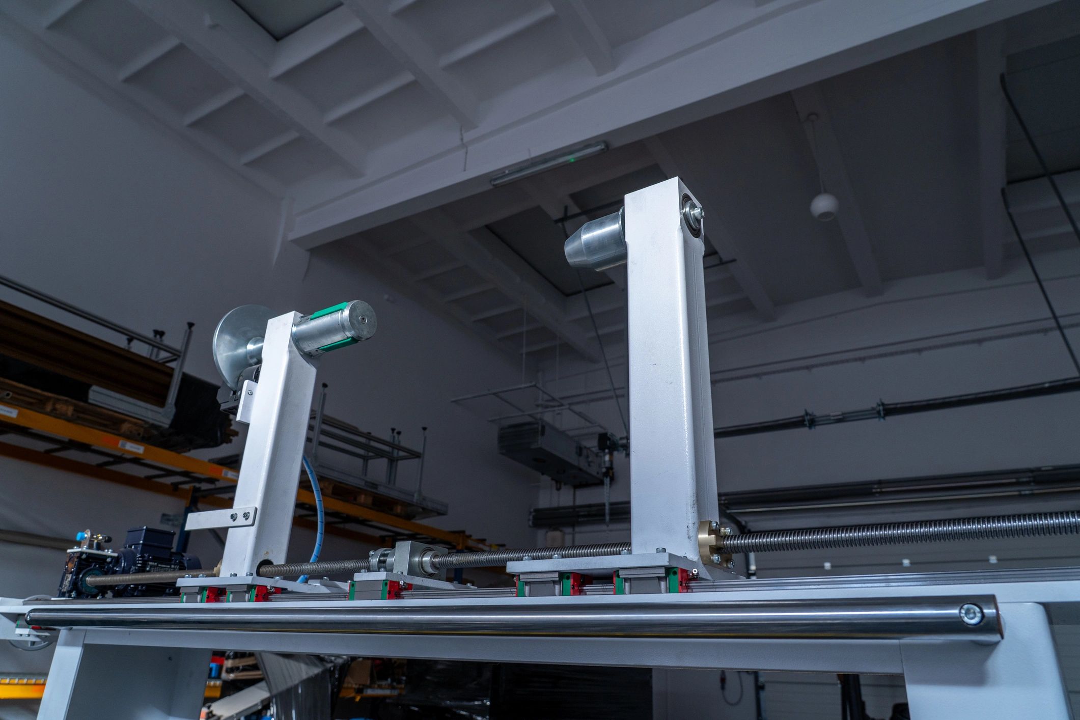 Precision machine components in a workshop